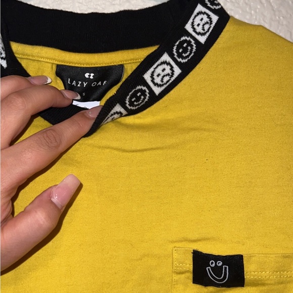 Lazy Oaf Yellow Sad Happy Tshirt - Picture 2 of 4